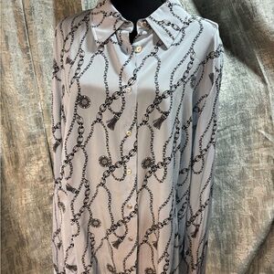 SOLD NWT St. John Collection Pale Blue Blouse, Size 16